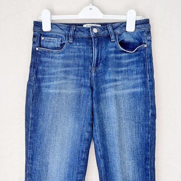 Marciano Womens Blue Regular Fit Medium Wash Raw Hem Denim Cigarette Jeans Sz 28 - Picture 3 of 11